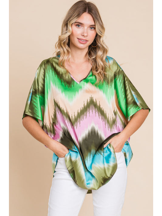 Satin ZigZag Boxy Top