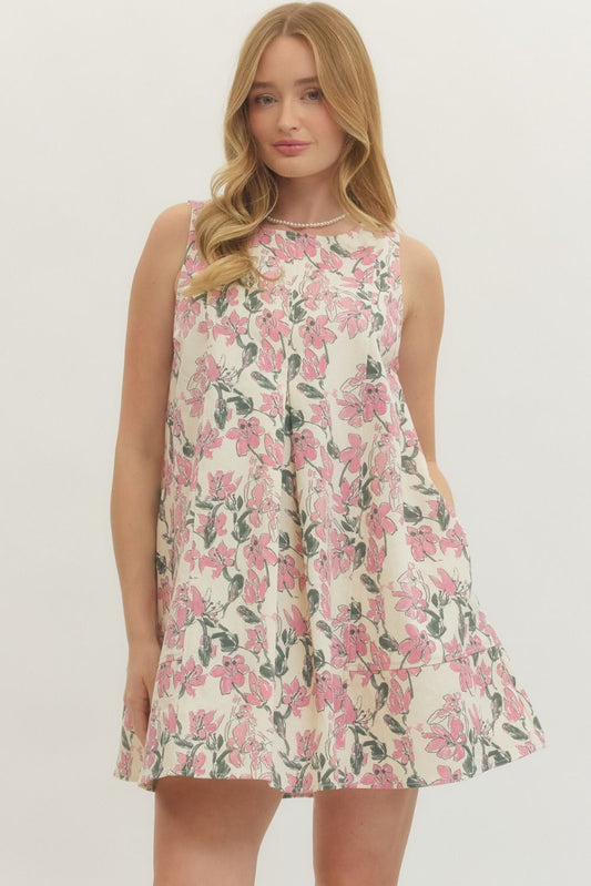 Sleeveless Floral Mini Dress