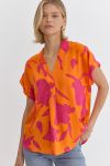 Orange + Pink Collared Shirt