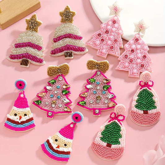 Beaded Christmas Earrings
