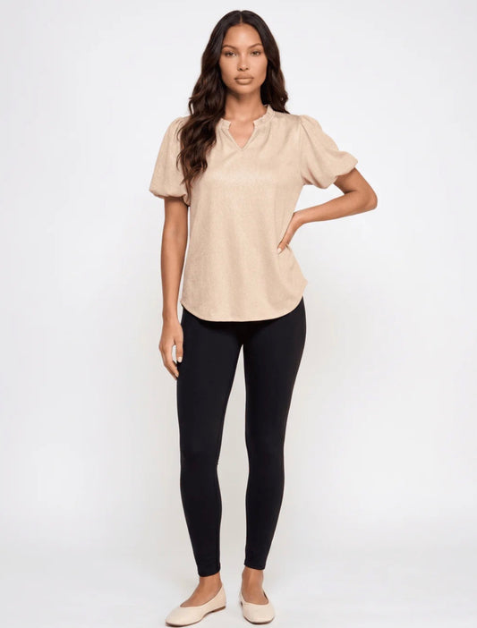 Shimmer Puff Sleeve Top