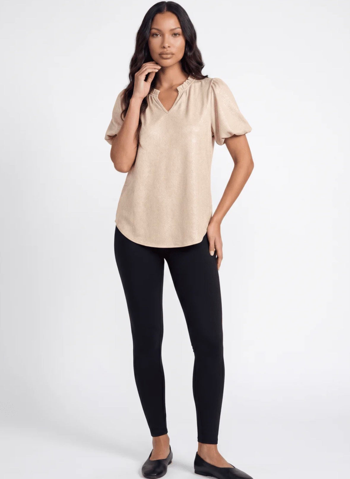 Shimmer Puff Sleeve Top