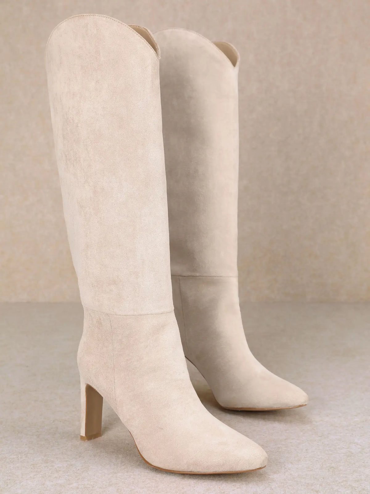 Brielle Tall Boot in Beige