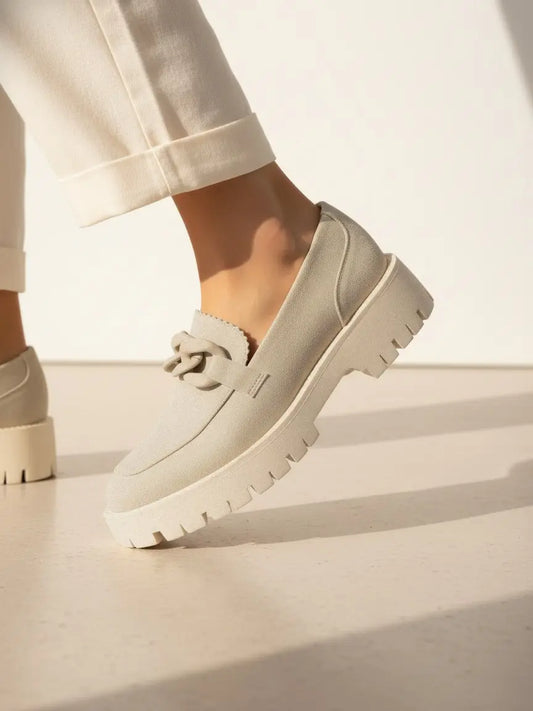 Madison Lug Sole Loafers Light Taupe