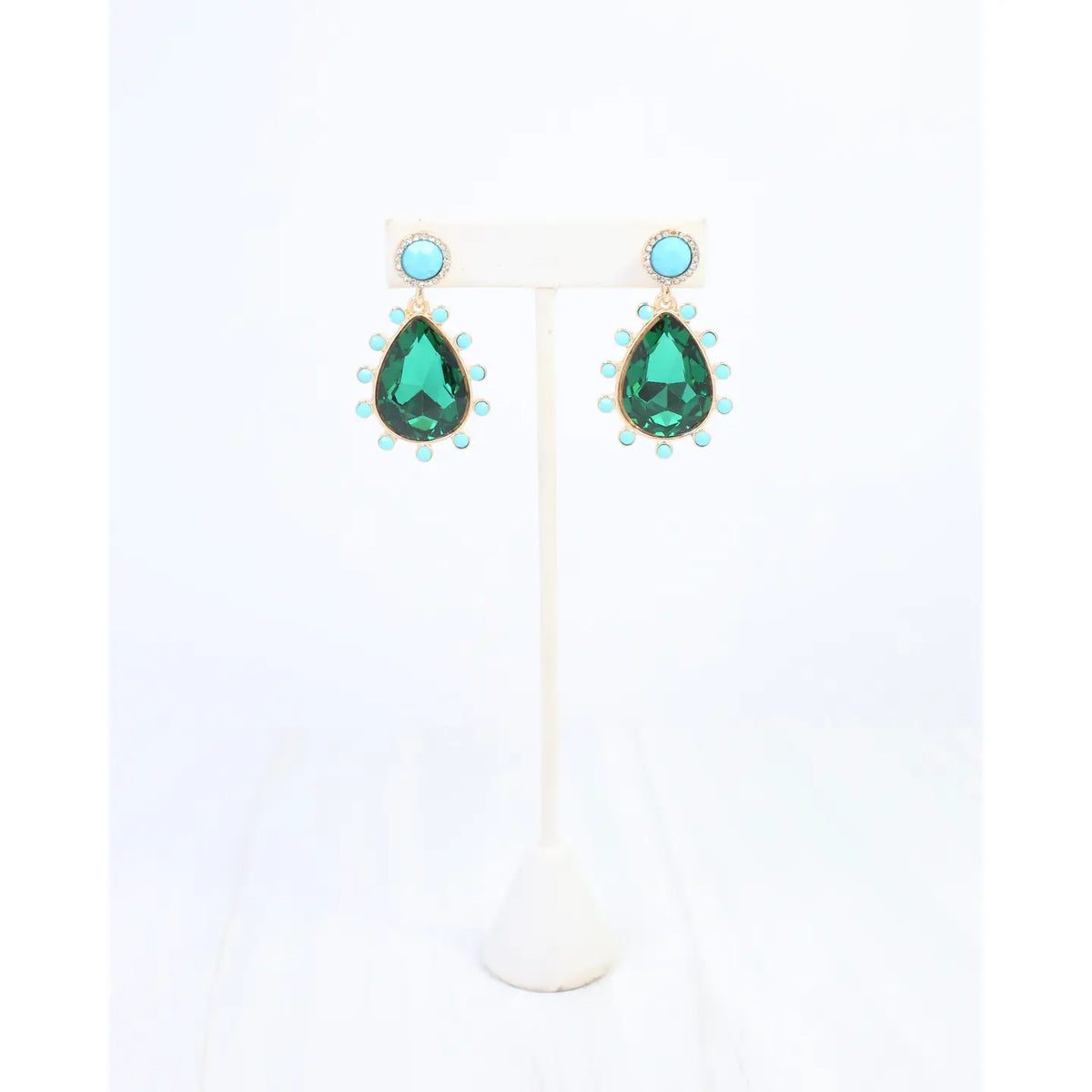 Hanna Turquoise Embellished Drop Earring