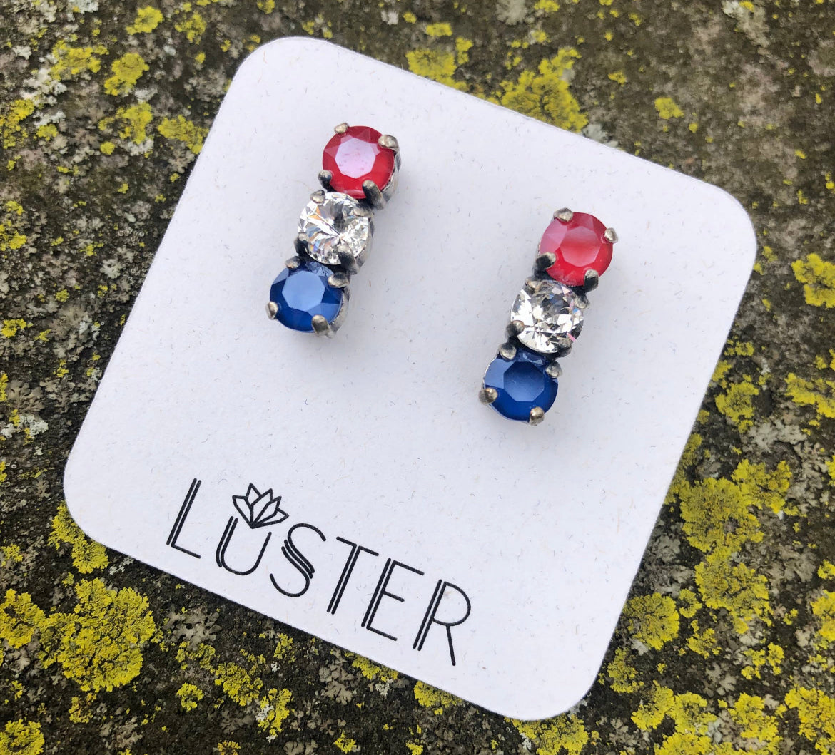 Red White And Blue Trio Stud