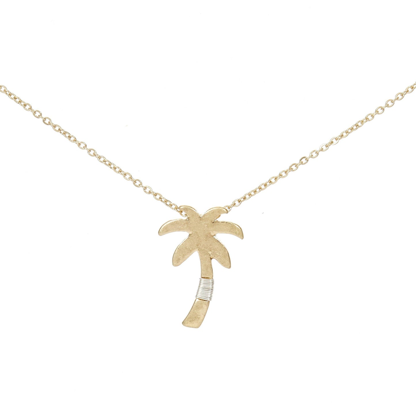 Golden Palm Tree Charm Necklace