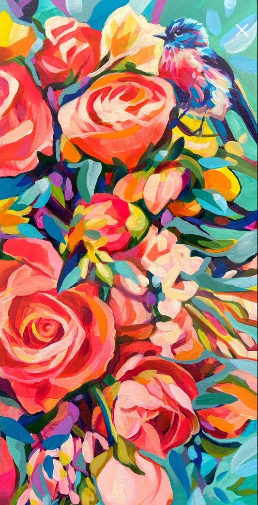 Bright Outlook Floral B Stretched Canvas / Maria Morris